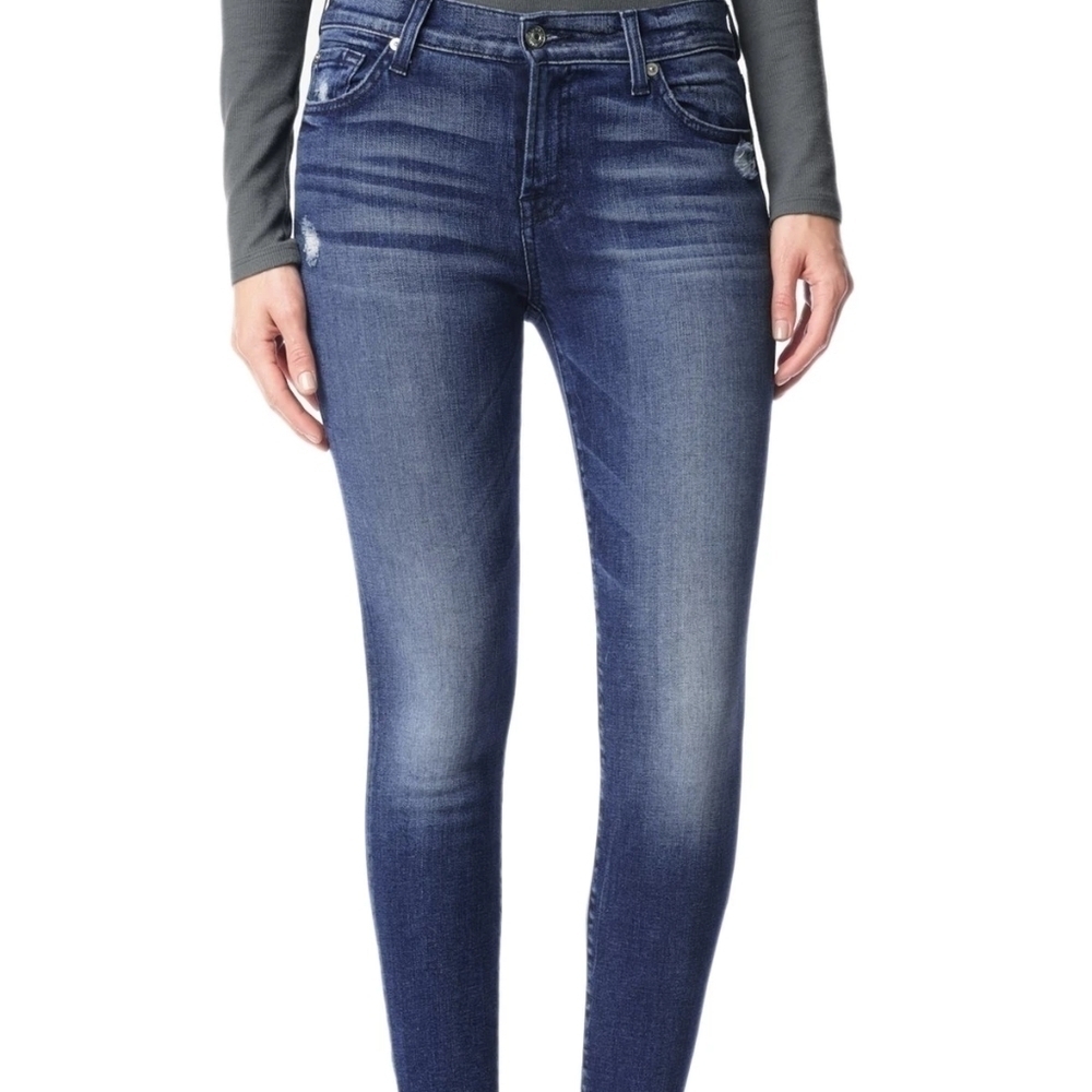 7 for all Mankind Ankle Skinny Jeans Lake Blue Size 24